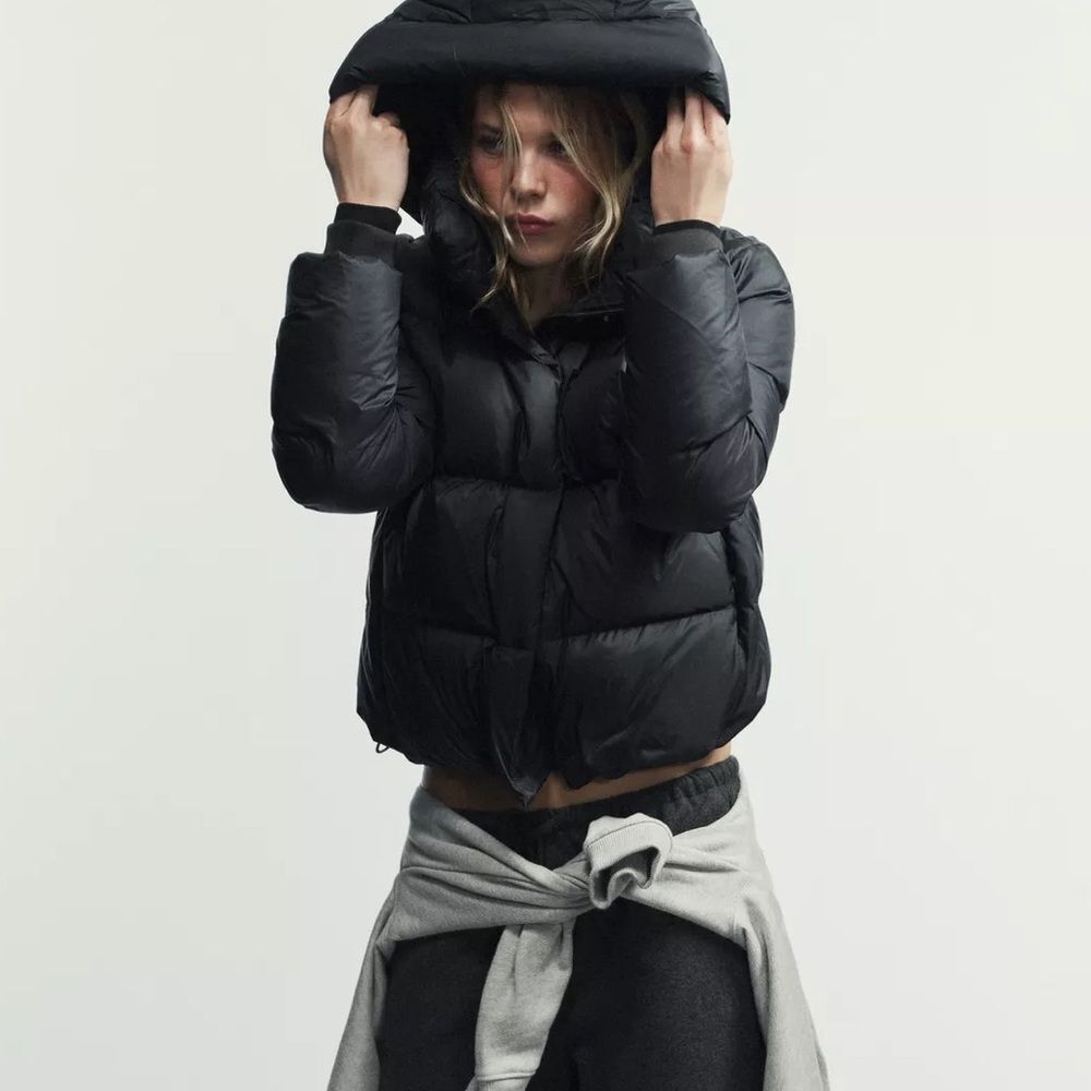 ZARA WATER REPELLENT WINDPROOF HOODED DOWN - Picture 1 of 13